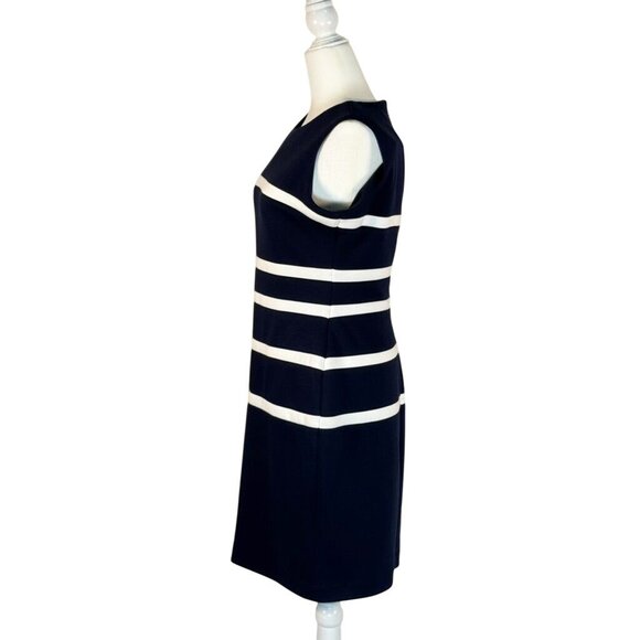 Tommy Hilfiger Size M Blue & White Striped Sheath Dress Womens stretch comfort - Picture 3 of 8